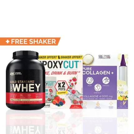 Gold standard whey, with fat burner, collagen and free shaker offer